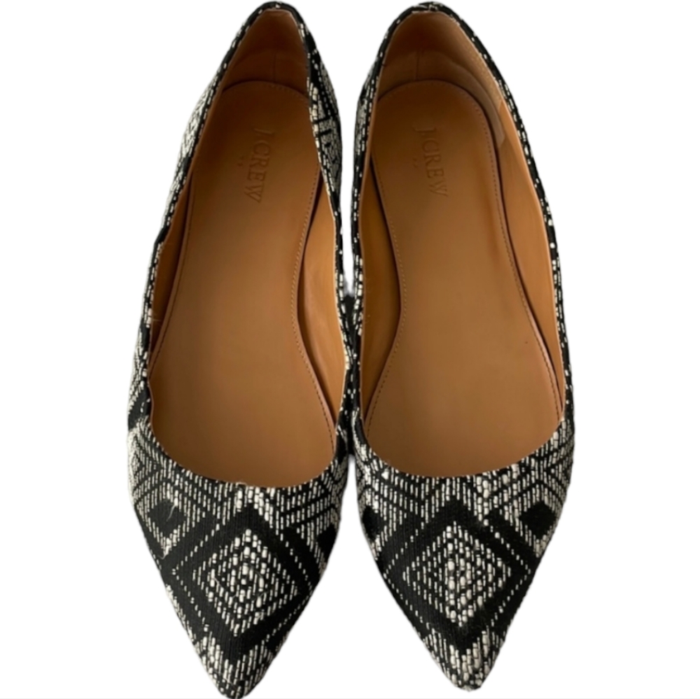J. Crew Amelia Ikat Pointed Flats